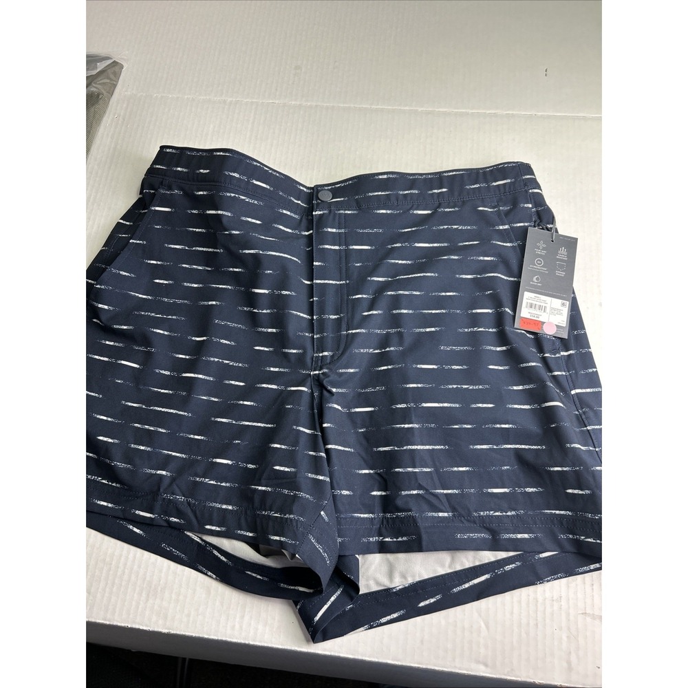 VRST Men's Large Resort Shorts Navy / Sand Stripe New Slim Fit Boxer Brief Liner